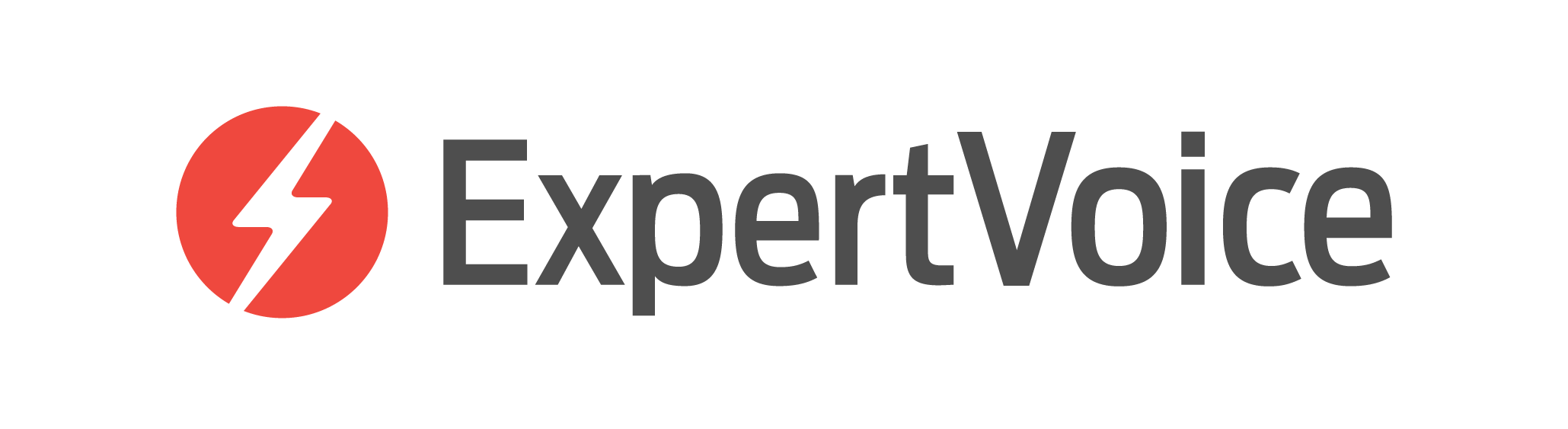 ExpertVoice logo - red circle with lightning bolt